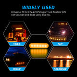 12-24V LED Truck Side Marker Lights, 6 LED 12-24V IPX-4 Waterproof, Steady Lighting Strobe Flash Guide LightHigh Brightness for Heavy Duty Vehicles, Easy Install