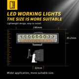 5.75 Inch Rectangle LED Work Light Dual Color White+Yellow , 9-30V 18W 1800LM, IP67 Heavy Duty Fully Sealed, Durable Rectangle Driving Lamp for Excavator Tractor 4x4 Overland Vehicles