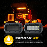 IP67 Waterproof LED Truck Side Marker Lights Emergency Warning Light, 12-24V DC, 26LED Strobe Flash Energy Saving for Semi Truck Pickup RV