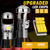 H4 H7 9005 9006 H11 LED Headlight Bulbs 60W 8000LM Super Bright 6000K White IP68 Waterproof for Cars SUVs Trucks