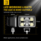 4.33 Inch Rectangular LED Work Light Dual Color White+Amber Yellow IP67 Waterproof Dustproof 9-30V DC 78W 12000LM Spot Beam LED Work Light for Car Motorcycle RV Camper Tractor Utility Vehicle