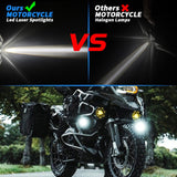Super Bright LED Motorcycle Spotlight, Dual Color White+Amber Yellow IP67 Waterproof, Spot Beam 15W 1500LM, 9-30V Wide Voltage, Dual Light Modes, Fit for ATV UTV Truck Motorbike