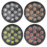3.15 Inch Round LED Truck Side Marker Lights Emergency Warning Light, Steady Lighting + Strobe Flash14 LED 1000LM IPX-4 Waterproof, All-Weather for Van RV Semi Truck