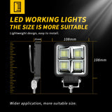 4.25 Inch Mini Square LED Working Lamp, 9-30V 192W 3000LM Flood Beam Low Power Wide Voltage Design, IP67 Compact Waterproof Structure, Portable Square Auxiliary Light for Car Repair & Narrow Work Areas