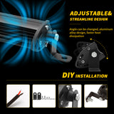4.13 Inch Single Row Off Road Bar, IP65 Waterproof Slim LED Light Bar, 12V 9W 9000LM Flood Beam, No Fan Design for Truck ATV 4X4 Jeep Off-Road Roof & Bumper Mount