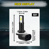 881 LED Fog Light Bulbs 12V Universal Fit for Most Budget Vehicles Old Models