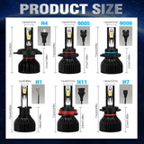 9005 HB3 9006 HB4 H1 H4 H7 H11  LED Headlight Bulbs 12V 50W 6000K Cool White 6000LM IP68 Waterproof Car Headlight Kit