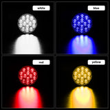 3.15 Inch Round LED Truck Side Marker Lights Emergency Warning Light, Steady Lighting + Strobe Flash14 LED 1000LM IPX-4 Waterproof, All-Weather for Van RV Semi Truck