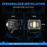 LED Motorcycle Spotlight, IP67 Waterproof, 15W 1500LM 9-30V DC, High Power Dual Color White Amber Yellow, Anti-Glare Lens, Night Riding Safety Essential