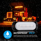 LED Truck Side Lights, DC 12-24V 4 LED IPX-4 Waterproof, Steady Lighting Strobe Flash Guide Light Fit for Trailer Pickup RV Van Auto Parts