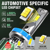 H11 H13 9005 9006 H1 H7 H4 LED Bulbs Super Bright, 120W 16000LM Per Set, 6000K, 360° Adjustable Beam Focus, Waterproof, Dustproof, Shockproof