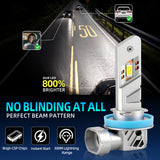 H11 H8 H9 H1 H7 H4 9005 9006 LED Headlight Bulbs 1:1 Mini Size Plug-and-Play Design 30W 5000LM Fits 99% Vehicles, IP68 Dustproof, Universal for Low Beam and High Beam