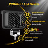 4.33 Inch Rectangular LED Work Light Dual Color White+Amber Yellow IP67 Waterproof Dustproof 9-30V DC 78W 12000LM Spot Beam LED Work Light for Car Motorcycle RV Camper Tractor Utility Vehicle