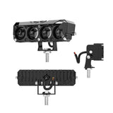 LED Motorcycle Spotlight Set IP67 Waterproof, 24W 2400LM 9-30V Universal, High/Low Beam Dual Color White/Amber Yellow,  Easy Installation for All Motorcycles