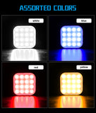 3.35 Inch Square LED Truck Side Marker Lights Emergency Warning Light, IPX-4 Waterproof 12-24V DC, 6W 16 LED Strobe Flash Energy Saving for Semi Truck Pickup RV Car SUV