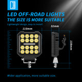 4.33 Inch Square LED Combo Beam Working Light, 9-30V 20W 3800LM , IP67 Harsh Environment Resistant, Anti-Scratch Square LED Light for Bulldozer Loader Off-Road Trip
