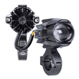 Super Bright LED Motorcycle Spotlight, Dual Color White+Amber Yellow IP67 Waterproof, Spot Beam 15W 1500LM, 9-30V Wide Voltage, Dual Light Modes, Fit for ATV UTV Truck Motorbike