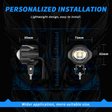 LED Motorcycle Spotlight, 36W 3600LM IP67 Waterproof Dustproof, 9-30V DC, Aluminum Housing, High Lumen, Fit for ATV UTV Motorbike