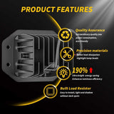 4.72 Inch LED Industrial Working Light, 16W 1600LM 9-30V Ultra Wide DC Voltage Range, IP67 Rustproof Waterproof Anti-Corrosion, Square Flood Light for Construction Machinery & Farm Vehicles
