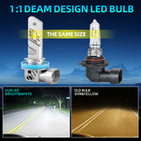 H11 H8 H9 H1 H7 H4 9005 9006 LED Headlight Bulbs 1:1 Mini Size Plug-and-Play Design 30W 5000LM Fits 99% Vehicles, IP68 Dustproof, Universal for Low Beam and High Beam