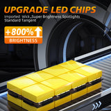 All-in-One H4 H1 H7 H11 9005 9006 LED Conversion Kit, 300% Brighter Than Halogen, 56W 7600LM 6000K Daylight White, Non-Polarity, Easy Installation for Off-Road Vehicles