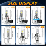 All-in-One H4 H1 H7 H11 9005 9006 LED Conversion Kit, 300% Brighter Than Halogen, 56W 7600LM 6000K Daylight White, Non-Polarity, Easy Installation for Off-Road Vehicles