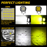 Super Bright 3.07 Inch Square LED Work Light IP67 Waterproof 9-30V DC  22W 6000K 3000LM Flood Beam for Offroad Truck Tractor ATV SUV Marine Boat Construction Light