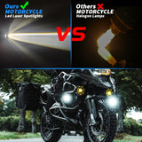 9-30V LED Motorcycle Spotlight, 15W White + Amber Dual Color IP67 Waterproof Shockproof, Anti-Glare Lens, Universal for Motorbike Scooter Off-Road Vehicles