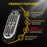 Universal LED Side Marker Clearance Light  12V-24V IPX-4 Steady Lighting Strobe Flash Waterproof for Truck Trailer Lorry Bus Camper, Surface Mount with Reflex Lens