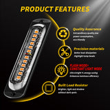 LED Truck Side Lights 12-24V IP67 Waterproof,  12 LED 16 Lighting Mode Strobe Flash Steady Lighting Easy Mount for Heavy Duty Trailer Van