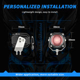 LED Motorcycle Spotlight IP67 Waterproof, 9-30V Universal, 20W 2000LM High/Low Beam, Dual Color White+Amber, Universal for Motorbike Scooter Off-Road Vehicles