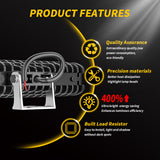 5.91 Inch Rectangle LED High Lumen Work Light, 3800LM Combo Beam 12V IP67 Heavy Duty Fully Sealed, Durable Rectangle Driving Lamp for Excavator Tractor 4x4 Overland Vehicles