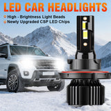 H13 H11 H1 H7 H4 9005 9006 LED Headlight Bulbs, 6000LM 50W 6000K White, Dual Beam Hi/Lo, 360° Adjustable for Ford, Ram Trucks