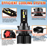 H13 H11 H1 H7 H4 9005 9006 LED Headlight Bulbs, 6000LM 50W 6000K White, Dual Beam Hi/Lo, 360° Adjustable for Ford, Ram Trucks