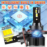 H13 H11 H1 H7 H4 9005 9006 LED Headlight Bulbs, 6000LM 50W 6000K White, Dual Beam Hi/Lo, 360° Adjustable for Ford, Ram Trucks