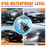 H13 H11 H1 H7 H4 9005 9006 LED Headlight Bulbs, 6000LM 50W 6000K White, Dual Beam Hi/Lo, 360° Adjustable for Ford, Ram Trucks