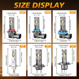 9006 9005 H11 H7 H4 LED Headlight Kit, 300% Brighter Than Halogen, 6000K Daylight, 30W 5000LM, Built-in Decoder, 1:1 Size Non-Polarity, Plug and Play for GMC, Dodge Ram