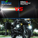High Power LED Motorcycle Spotlight, IP67 Waterproof, 15W 1500LM 9-30V DC, Dual Color White/Yellow Spot Beam, Easy Installation for All Motorcycles