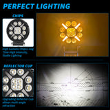 4.33 Inch Round LED Working Light DRL, 9-30V 21W IP67 Waterproof Low Profile Design, Combo Beam Offroad Working Lamp for Car Grille Bumper Mount 4X4 Vehicles