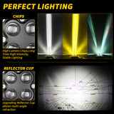 LED Motorcycle Spotlight, RGB Color IP67 Waterproof, 27W 2700LM 9-30V DC, Energy-Saving, Adjustable Bracket, Off-Road & Daily Use