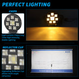 4.33 Inch Round LED Driving Working Light, 26W 4800LM 9-30V Dual Color White+Yellow Compatible, IP67 Sealed Waterproof Structure, High Efficiency Round LED Lamp for Commercial Trucks & Vans