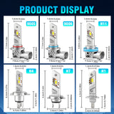 H11 H8 H9 H1 H7 H4 9005 9006 LED Headlight Bulbs 1:1 Mini Size Plug-and-Play Design 30W 5000LM Fits 99% Vehicles, IP68 Dustproof, Universal for Low Beam and High Beam
