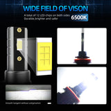 H11 H8 H9 9005 9006 LED Headlight Bulbs 6000K White Super Bright 6000LM 50W Plug-and-Play for Fog Lights Low Beam