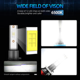 H1 H4 H7 880 881 H11 H8 H13 LED Headlight Bulb 12V-24V 60W 8000LM, IP68 Waterproof Aviation Aluminum Heat Dissipation Design