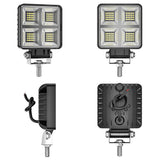3.98 Inch Square LED Working Light, IP67 Rainproof Snowproof Offroad Lamp, 64W 3000LM 9-36V High Power LED Chip for Heavy Truck Off-Road Desert Mountain Driving