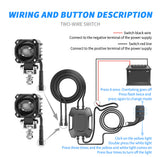 9-30V LED Motorcycle Spotlight, 15W White + Amber Dual Color IP67 Waterproof Shockproof, Anti-Glare Lens, Universal for Motorbike Scooter Off-Road Vehicles