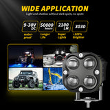 LED Motorcycle Spotlight, RGB Color IP67 Waterproof, 27W 2700LM 9-30V DC, Energy-Saving, Adjustable Bracket, Off-Road & Daily Use