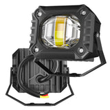 LED Motorcycle Spotlight, IP67 Waterproof, 15W 1500LM 9-30V DC, High Power Dual Color White Amber Yellow, Anti-Glare Lens, Night Riding Safety Essential