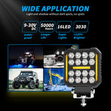 4.33 Inch Square LED Combo Beam Working Light, 9-30V 20W 3800LM , IP67 Harsh Environment Resistant, Anti-Scratch Square LED Light for Bulldozer Loader Off-Road Trip