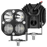 LED Motorcycle Spotlight IP67 Waterproof, 19W 1900LM 9-30V Fit, White/Yellow Dual Beam, Dustproof Shockproof, Off-Road Essential